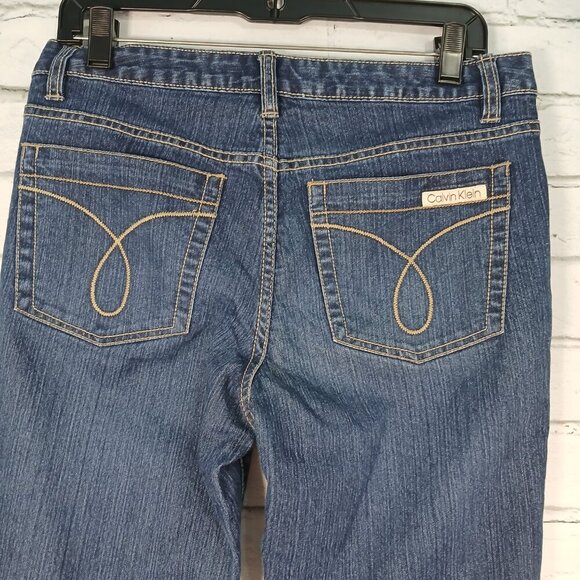 WOMENS CALVIN KLEIN FLARE JEANS DARK WASH SIZE 6 VINTAGE - Picture 6 of 7